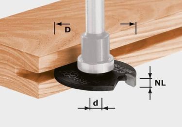 Festool Fresas de entalhes para vidros HW D40x3,5